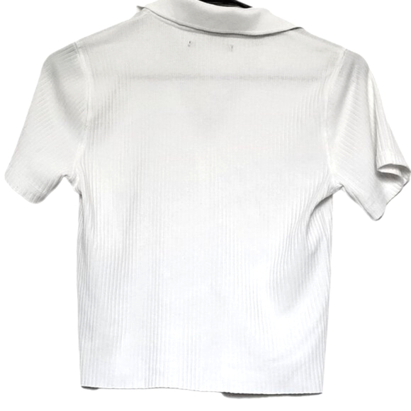 ABERCROMBIE & FITCH Women's Ribbed Button Down Cream Top Size Small - Picture 3 of 6